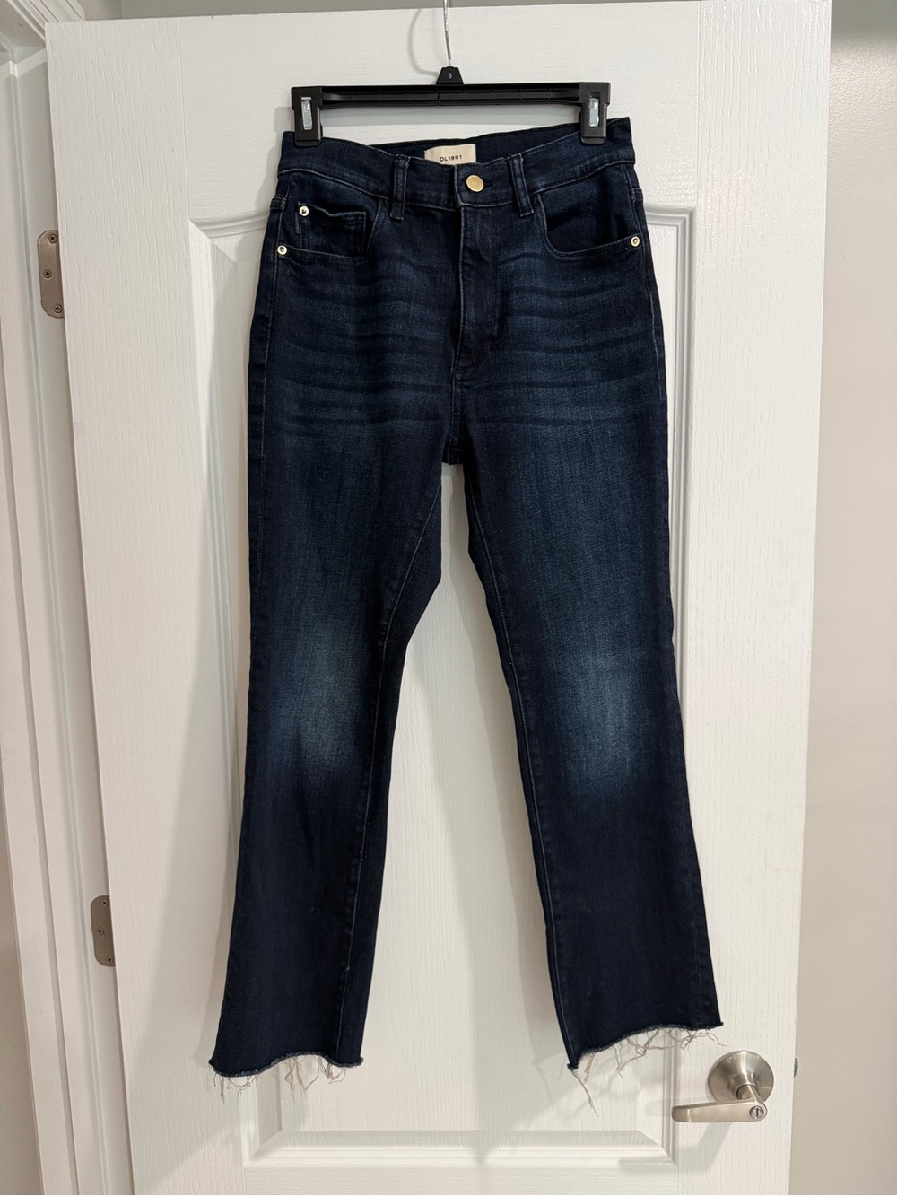 DL1961 Women's Dark Indigo Straight-Leg Jeans
